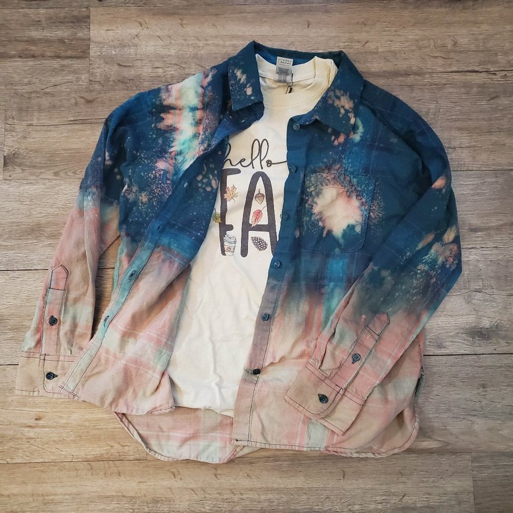 Blue Distressed Flannel